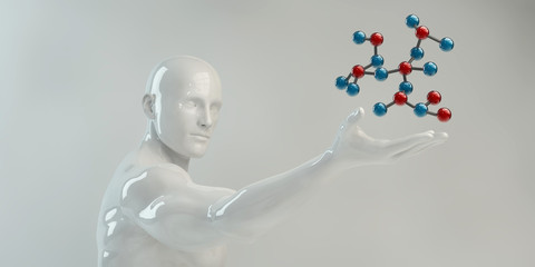 Sticker - Man Holding Molecule