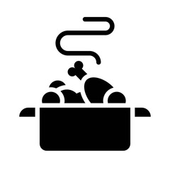 Stew pot vector, Chirstmas menu solid style icon