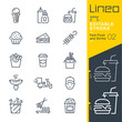Lineo Editable Stroke - Fast Food and Drinks line icons