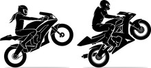 Male And Female Ride Sports Motorcycle