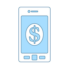 Sticker - Smartphone With Dollar Sign Icon