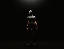 Creature From Another Planet, Weird Creature Or Zombie, 3d Rendering