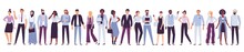 Business Company People. Office Team, Multicultural Collective Workers Group And Businessman Community Vector Illustration