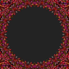Poster - circular floral frame ornament - vector background design