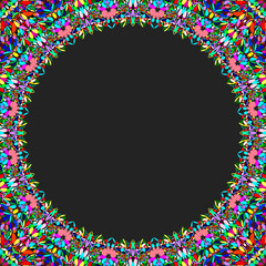 Poster - circular floral frame ornament - vector background design