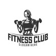 Fitness vector logo design template,design for gym and fitness vector. Fitness club logo with exercising athletic woman, vector illustration