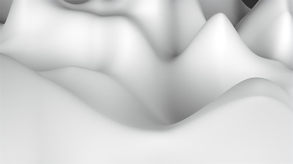 Poster - wave 3d abstract surface, computer generated 3d render background like terrain or liquid surface