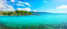  Seaside With Turquoise Bay And Beach In Krk. Krk Island, Croatia