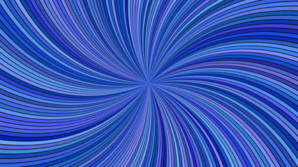 Poster - Blue abstract hypnotic swirl stripe background - vector curved ray burst design