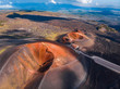 Extinct crater of volcano Etna Sicily, Italy. Panoramic aerial photo. Top view