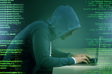 Hacker in digital security concept