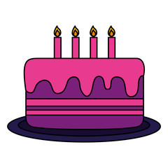 Poster - birthday cake candles dessert food