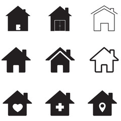 Wall Mural - houses icon on white background. flat style. homes icon for your web site design, logo, app, UI. real estate symbol. house sign.