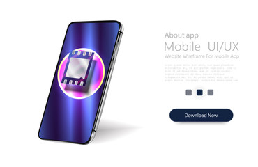 Aufkleber - eSIM card chip sign. Embedded SIM concept. New mobile communication technology. Futuristic projection sim card Vector illustration