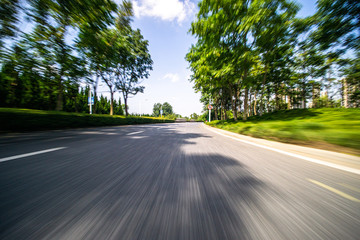 empty road with city skyline