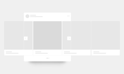 Mobile page with interface carousel post on social network. Vector illustration