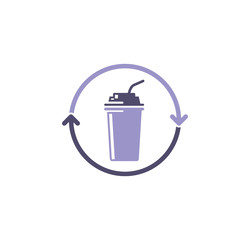 Poster - Plastic related icon on background for graphic and web design. Simple illustration. Internet concept symbol for website button or mobile app.