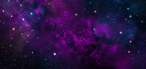 Wall Mural - night sky - universe filled with stars, nebula and galaxy. abstract background