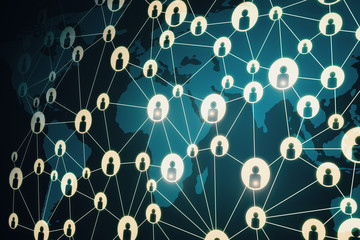 Poster - Creative blue social network