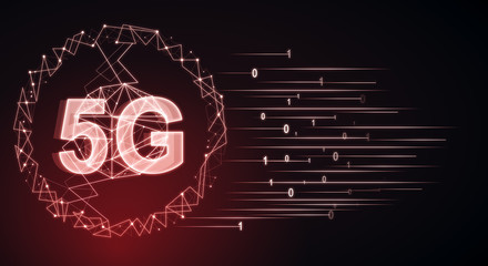 Aufkleber - Glowing red 5G net