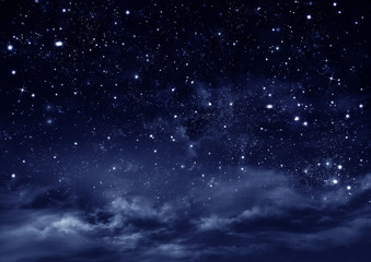 Deep space. Night sky, abstract blue background