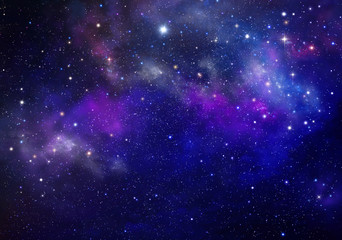 Wall Mural - night sky - universe filled with stars, nebula and galaxy. abstract background