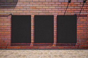 Poster - Frontview of empty black banners