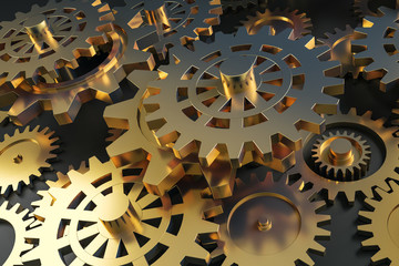 Creative golden gears background