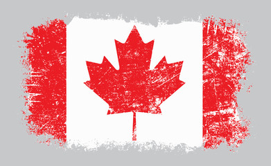 grunge old canadian flag vector illustration