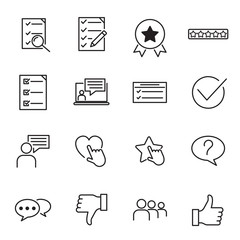 Fototapete - Icons Set of Survey Related Vector Simple Line. Management line icons. Startup strategy and Employees linear icons. The illustrations are a vector, Startup and Teamwork symbols.