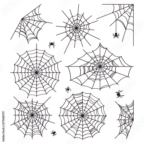 Fotomural Cobweb collection isolated on white background