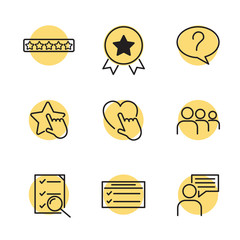 Fototapete - Icons Set of Survey Related Vector Simple Line. Management line icons. Startup strategy and Employees linear icons. The illustrations are a vector, Startup and Teamwork symbols.