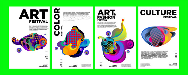  Art, Culture, and Fashion Colorful Illustration Poster. Abstract Illustration for festival, exhibition, event, website, landing page, promotion, flyer, digital and print.