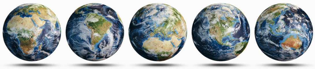 planet earth world globe set