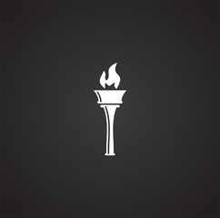 Fototapete - Torch icon on background for graphic and web design. Simple illustration. Internet concept symbol for website button or mobile app.