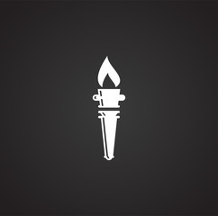 Fototapete - Torch icon on background for graphic and web design. Simple illustration. Internet concept symbol for website button or mobile app.