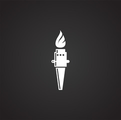 Fototapete - Torch icon on background for graphic and web design. Simple illustration. Internet concept symbol for website button or mobile app.