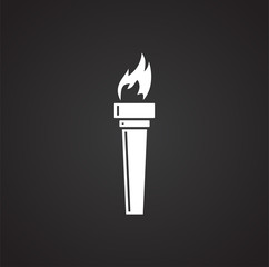 Fototapete - Torch icon on background for graphic and web design. Simple illustration. Internet concept symbol for website button or mobile app.
