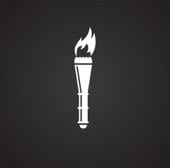 Fototapete - Torch icon on background for graphic and web design. Simple illustration. Internet concept symbol for website button or mobile app.