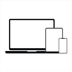 Aufkleber - Illustration of laptop and phone Icon - Vector.