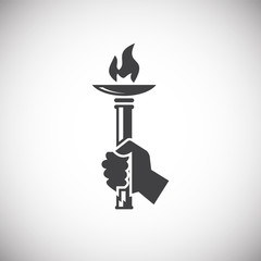 Fototapete - Torch icon on background for graphic and web design. Simple illustration. Internet concept symbol for website button or mobile app.