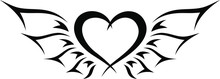 Tribal Tattoo Heart With Fairy Wings
