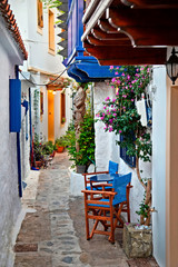 Wall Mural - Picturesque alley in Kastro (literally 