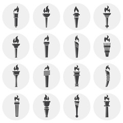 Fototapete - Torch icons set on background for graphic and web design. Simple illustration. Internet concept symbol for website button or mobile app.
