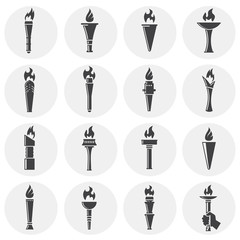 Fototapete - Torch icons set on background for graphic and web design. Simple illustration. Internet concept symbol for website button or mobile app.