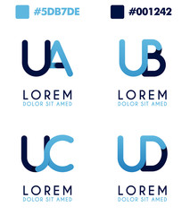 Wall Mural - U alphabet logo concept for company or corporations industry, print various online and offline, promotion advertising and marketing. can be for landing page, template, web, mobile app, poster, website