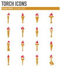 Fototapete - Torch icons set on background for graphic and web design. Simple illustration. Internet concept symbol for website button or mobile app.