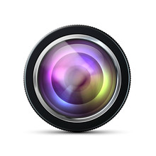 Camera Photo Lens, Camera Lens Isolated - Stock Vector
