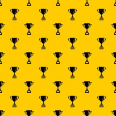 Poster - Gold cup for championship pattern seamless vector repeat geometric yellow for any design