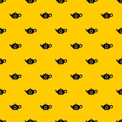 Poster - Teapot pattern seamless vector repeat geometric yellow for any design